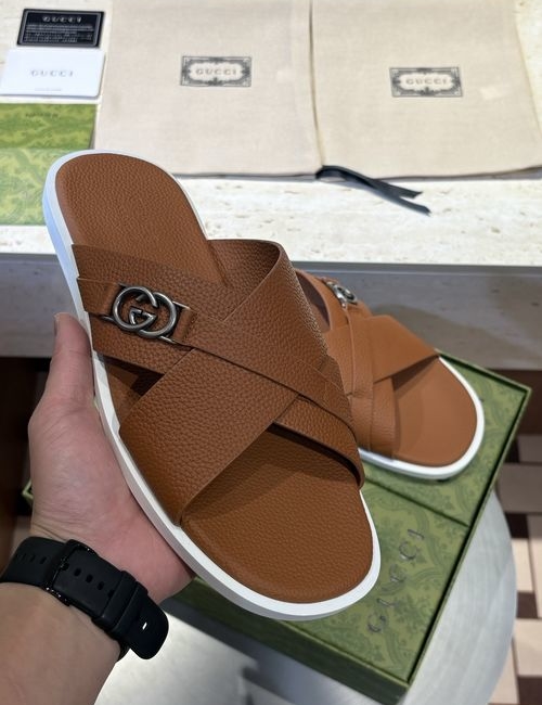 Gucci Crossover Sandals With Double G Hardware