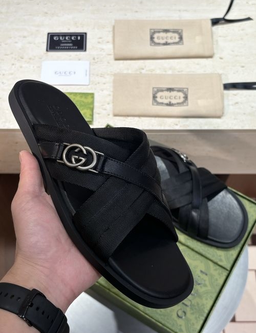 Gucci Crossover Sandals With Double G Hardware