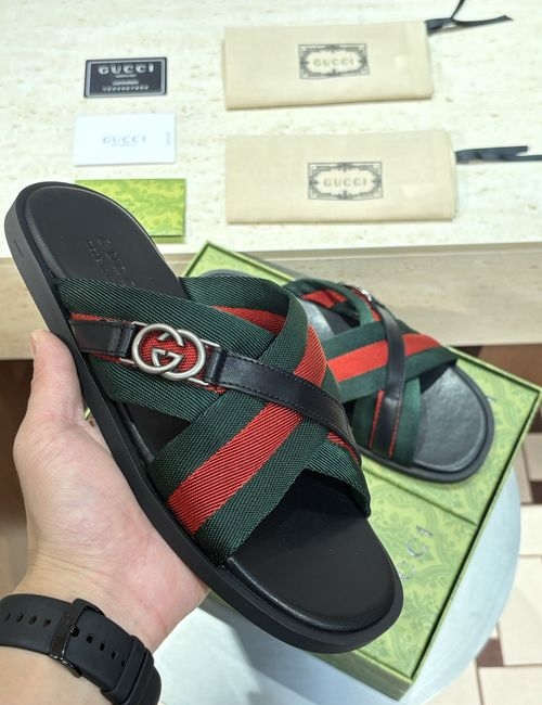 Gucci Crossover Sandals With Double G Hardware