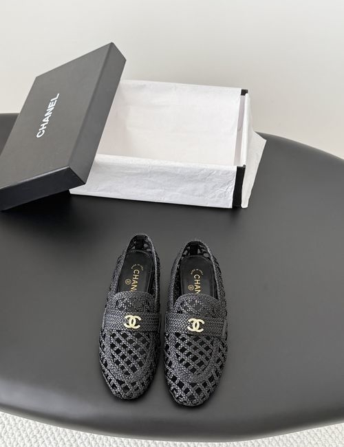 Chanel Woven Slides Cowhide Upper Sheepskin Insole