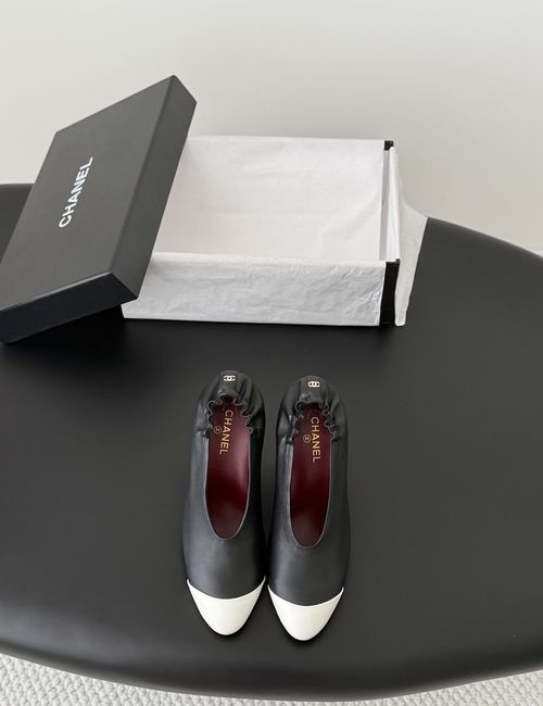 Chanel Mary Jane Flats With Embroidered Logo