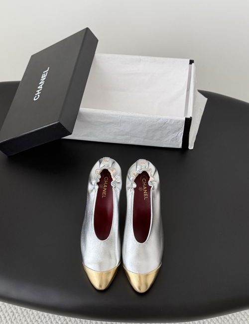 Chanel Mary Jane Flats With Embroidered Logo