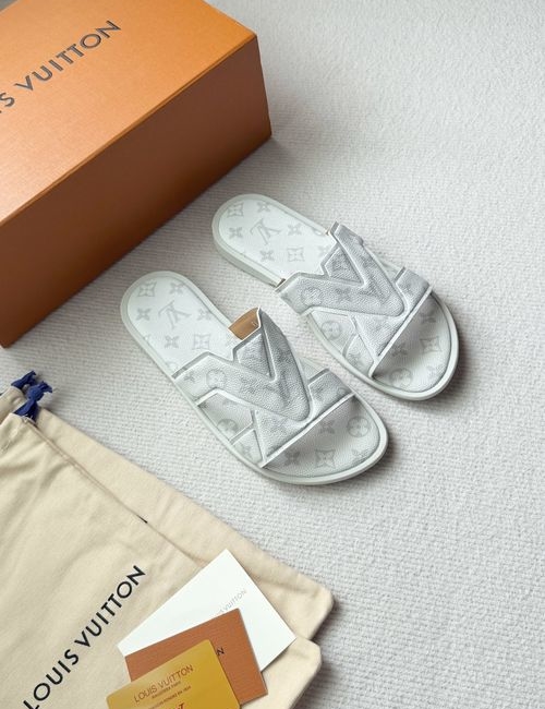 Louis Vuitton LV Portofino Slide Sandals With Embossed Logo