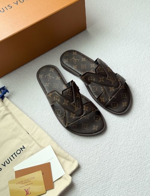 Louis Vuitton LV Portofino Slide Sandals With Embossed Logo
