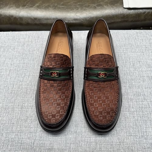 Gucci Patent Leather Embossed Webbing Shoes