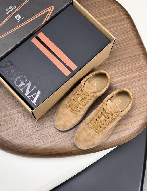 Zegna 232 Suede Leather Sneakers With Rubber Sole