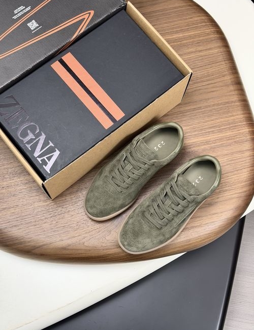 Zegna 232 Suede Leather Sneakers With Rubber Sole