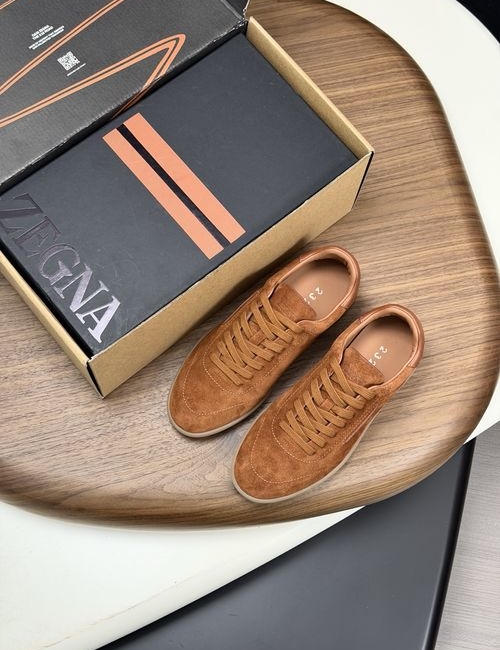 Zegna 232 Suede Leather Sneakers With Rubber Sole