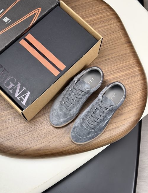 Zegna 232 Suede Leather Sneakers With Rubber Sole