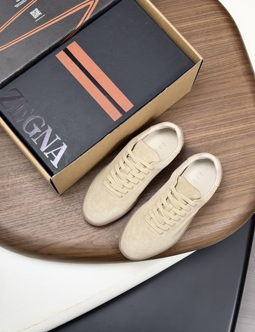 Zegna 232 Suede Leather Sneakers With Rubber Sole
