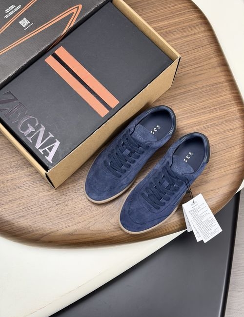 Zegna 232 Suede Leather Sneakers With Rubber Sole