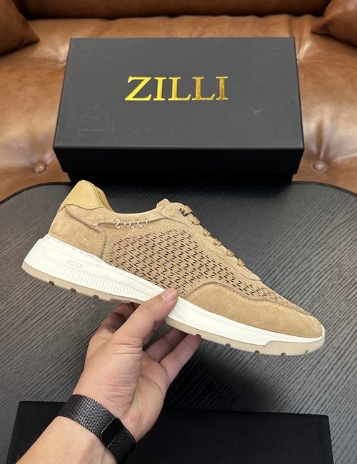 Zilli Grained Calfskin Handmade Casual Shoes