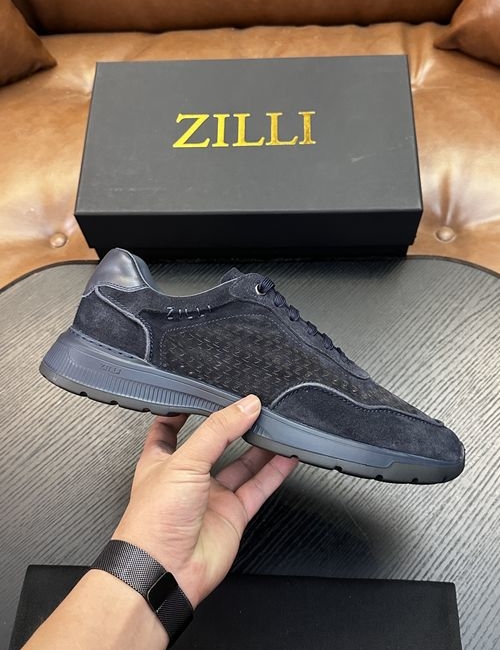 Zilli Grained Calfskin Handmade Casual Shoes