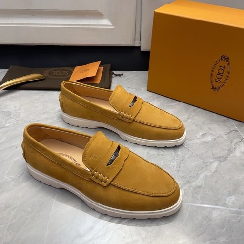 Tods Suede Calfskin Loafers