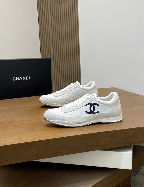 Chanel Color-block Suede Sneakers Reflective Detailing
