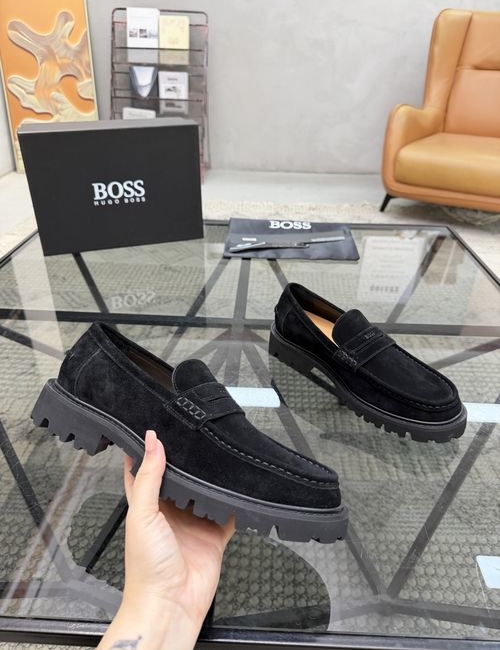 Hugo Boss Stitched Suede Slip-on Casual Shoes