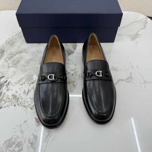 Christian Dior CD Buckle Decor Leather Shoes