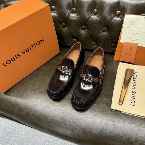 Louis Vuitton LV Brown Polished Leather Shoes