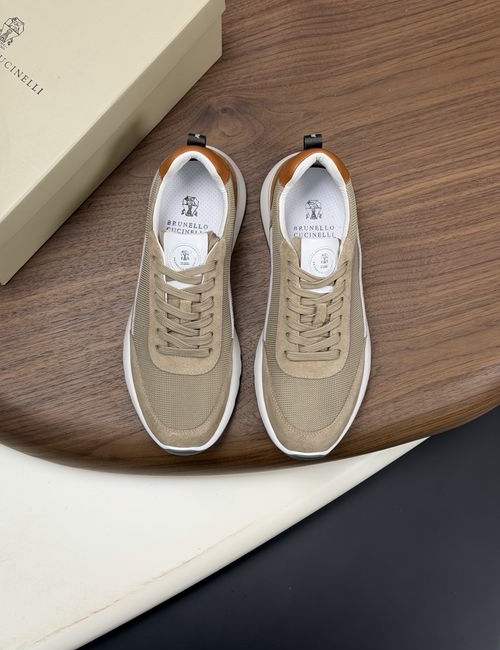 Brunello Cucinelli BC Suede Knit Stitching Casual Sneakers