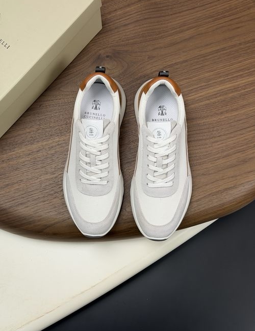 Brunello Cucinelli BC Suede Knit Stitching Casual Sneakers