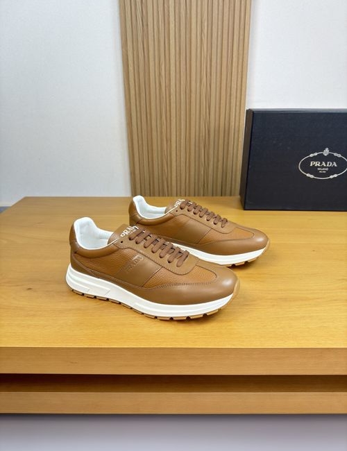 Prada Premium Casual Sneakers Imported Nappa Grain Leather Lined TPU Sole