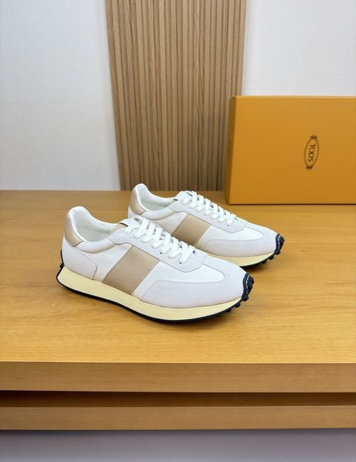 Tods Napa Leather Casual Sneakers With Logo