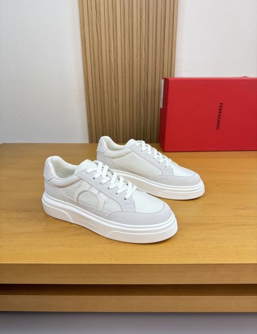 Ferragamo Premium Casual Sneakers Nappa Suede Leather
