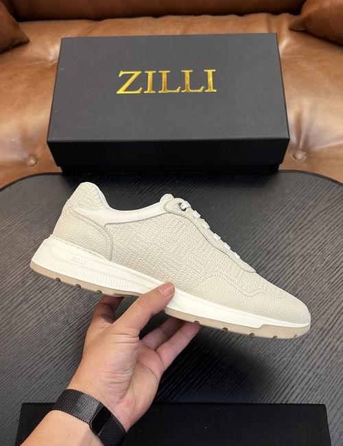 Zilli Grained Calfskin Handmade Casual Shoes