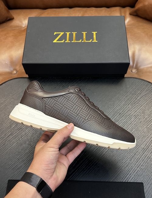 Zilli Grained Calfskin Handmade Casual Shoes