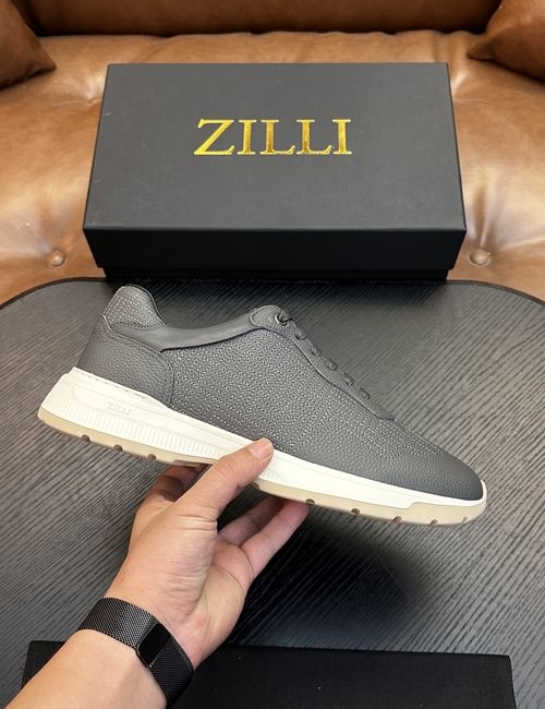 Zilli Grained Calfskin Handmade Casual Shoes