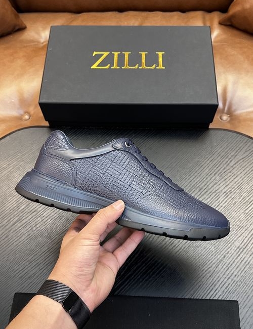 Zilli Grained Calfskin Handmade Casual Shoes