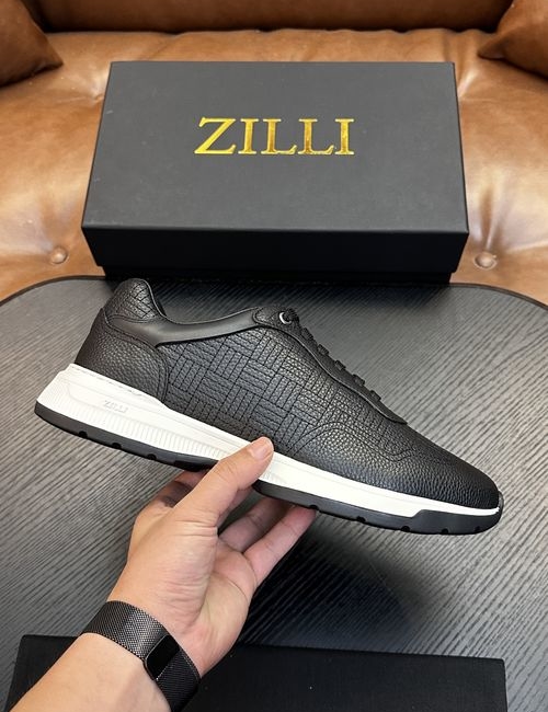 Zilli Grained Calfskin Handmade Casual Shoes