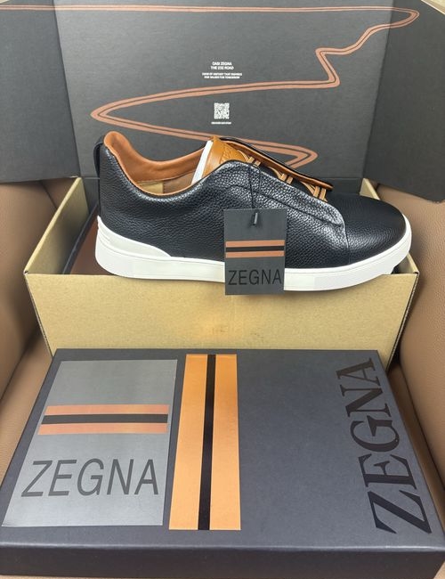 Zegna Premium Leather Slip-On Casual Shoes
