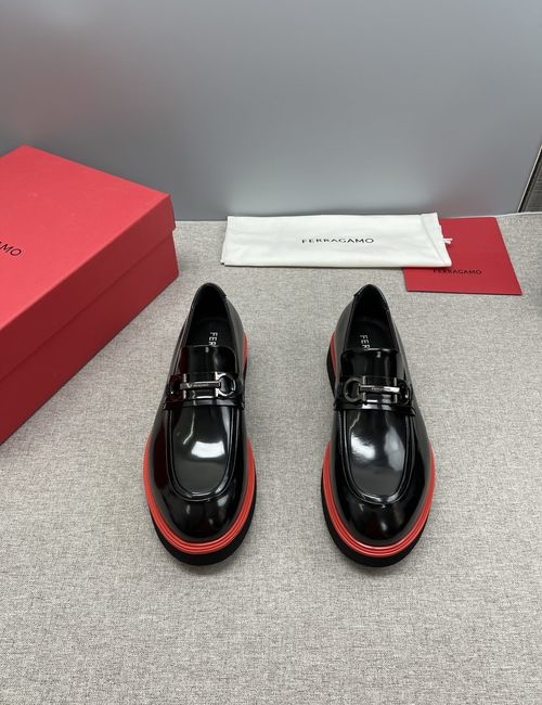 Ferragamo Classic Leather Loafers With Buckle Detail