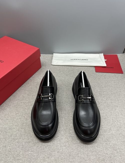 Ferragamo Classic Leather Loafers With Buckle Detail