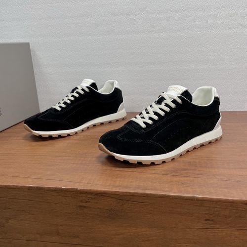 Brunello Cucinelli BC Suede Lace-Up Casual Sneakers With TPU Sole