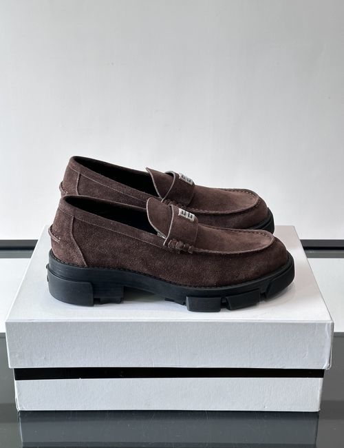 Givenchy Suede Loafers With Metal Logo Thick Sole