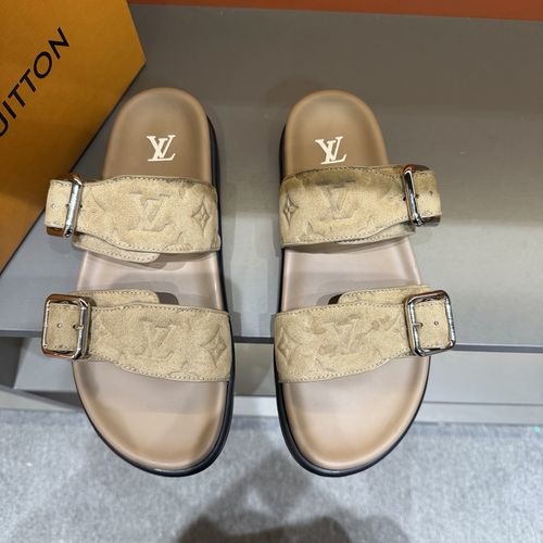 Louis Vuitton LV Venice Series Platform Slides With Adjustable Buckle
