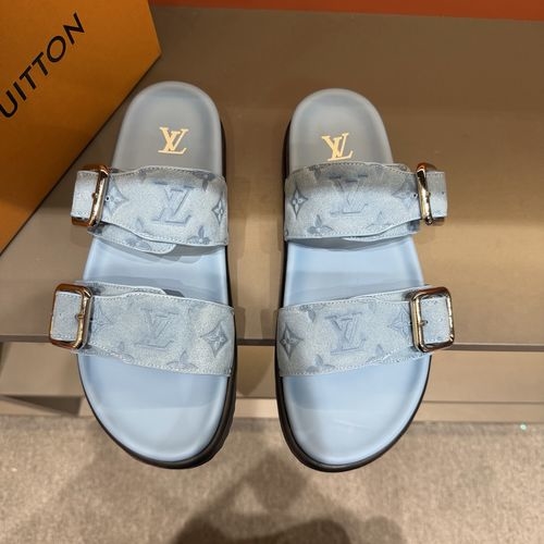 Louis Vuitton LV Venice Series Platform Slides With Adjustable Buckle