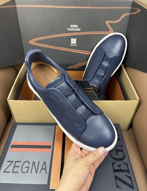 Zegna Premium Leather Slip-On Casual Shoes