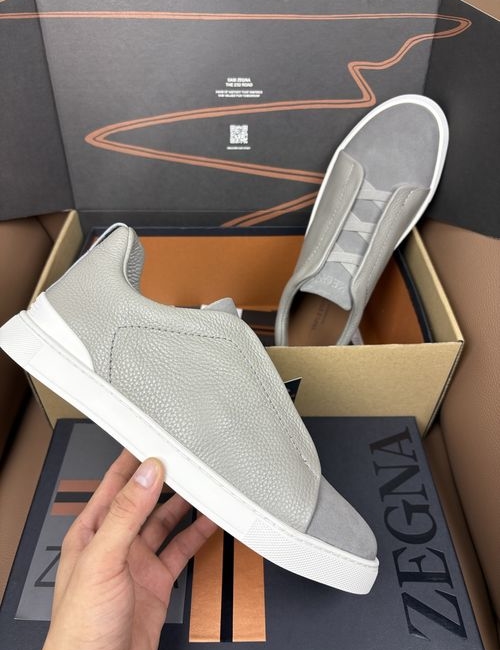 Zegna Premium Leather Slip-On Casual Shoes