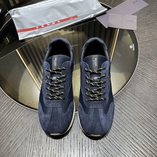 Prada Vintage Leather Sneakers With Enamel Logo