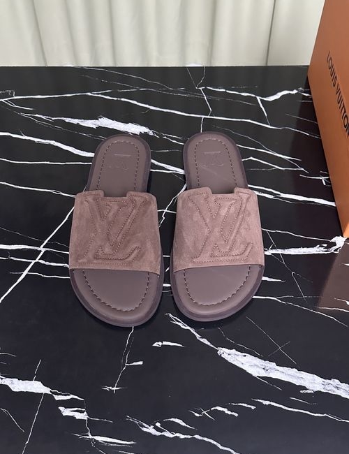 Louis Vuitton LV Cowhide Upper Logo Slides Soft Sole