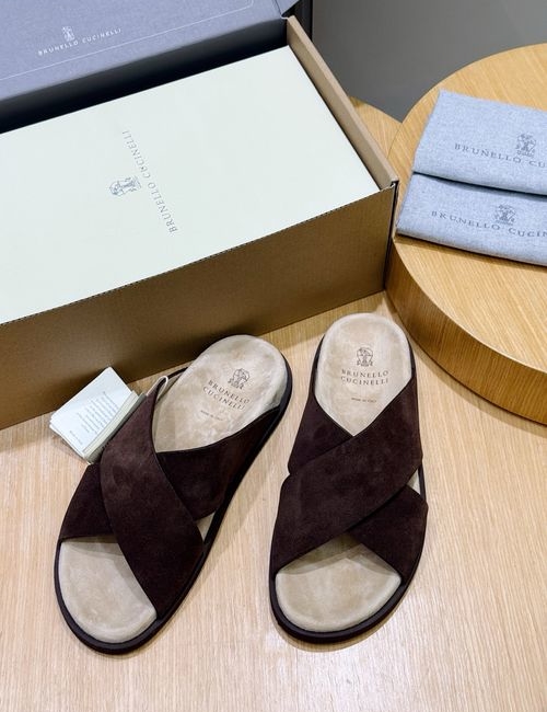 Brunello Cucinelli BC Suede Flip-flops With Lightweight Outsole