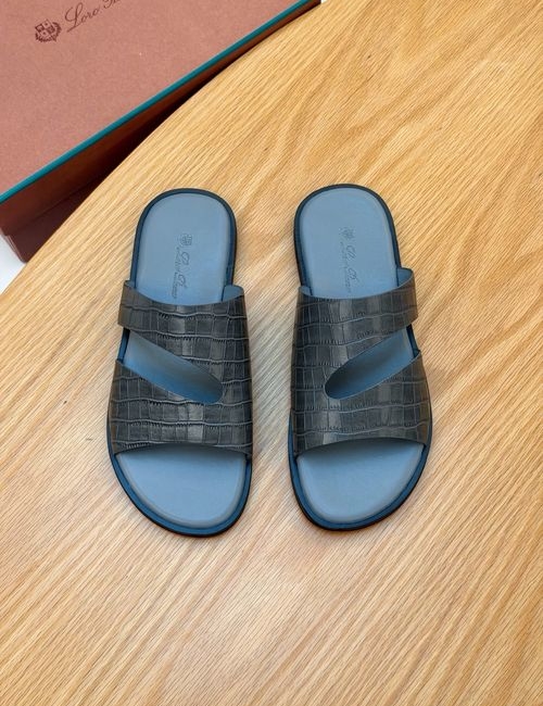 Loro Piana LP Cowhide Spliced Comfortable Slides