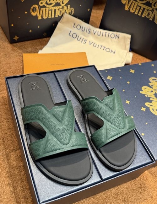 Louis Vuitton LV Waterfront Monogram Logo Slides