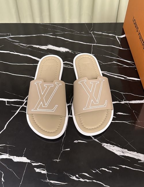 Louis Vuitton LV Cowhide Upper Logo Slides Soft Sole