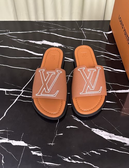 Louis Vuitton LV Cowhide Upper Logo Slides Soft Sole