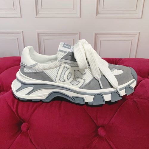 Dolce & Gabbana DG Silk Cowhide Suede Sneakers Logo Accent