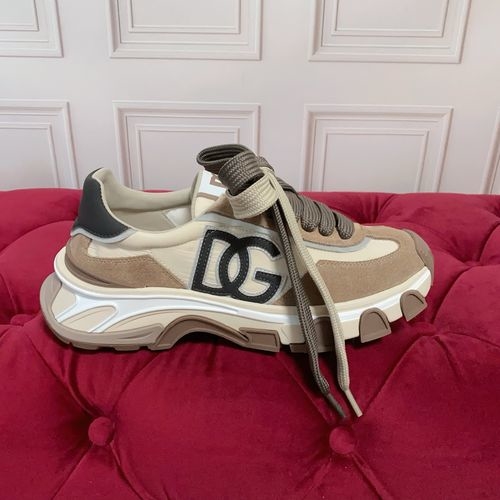 Dolce & Gabbana DG Silk Cowhide Suede Sneakers Logo Accent